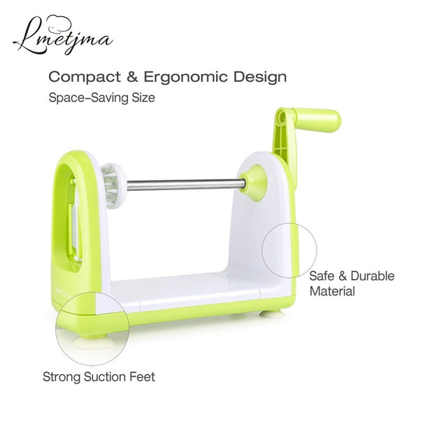 Lmetjma Spiralizer Vegetables Slicer Stainless Steel Vegetable Slicer Shredder Zucchini Noodle Maker Spaghetti Spiralizer Kc0089 Onshopdeals Com
