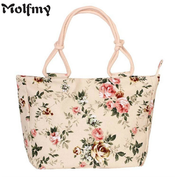 2018 Fashion Folding Women Big Size Handbag Tote Ladies Casual Flower Printing Canvas Graffiti Shoulder Bag Beach Bolsa Feminina