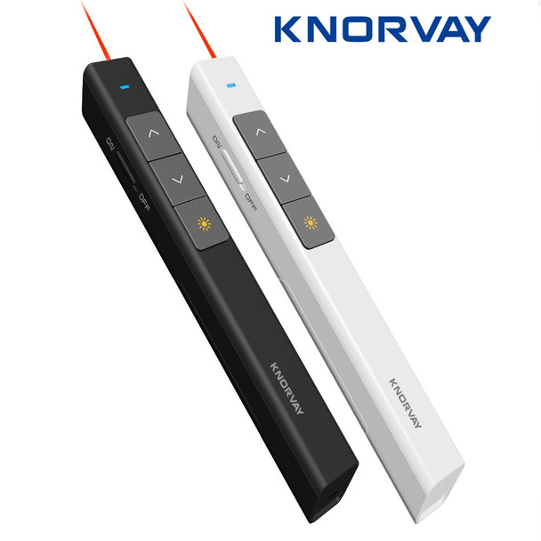 Knorvay 2.4GHz Wireless Presenter Remote Powerpoint Presenter Presentation Clicker PPT Pointer Laser Pen with USB Plug