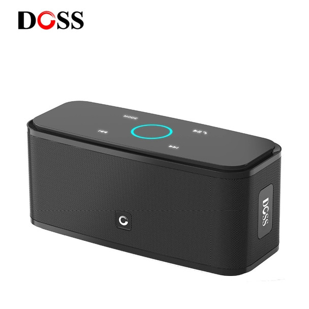 DOSS SoundBox Touch Control Bluetooth Speaker 2*6W Portable Wireless Speakers Stereo Sound Box with Bass and Built-in Mic