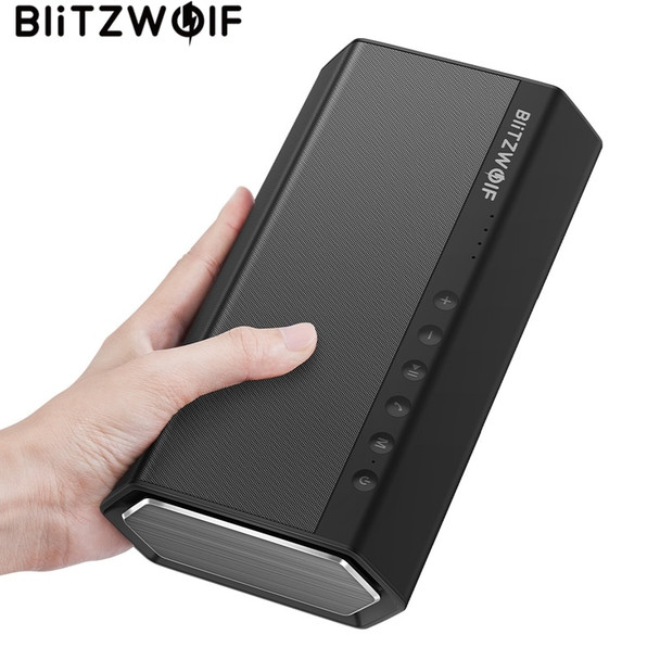 BlitzWolf 40W 5200mAh Double Driver Portable Wireless Bluetooth Speaker 30W Strengthened Upward Bass Hands-free Aux-in Speaker