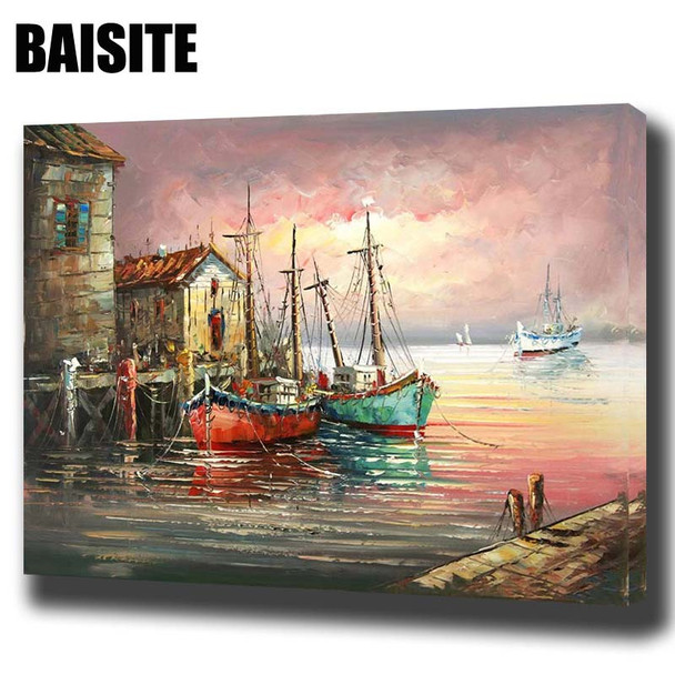 BAISITE DIY Framed Oil Painting By Numbers Landscape Pictures Canvas Painting For Living Room Wall Art Home Decor E729