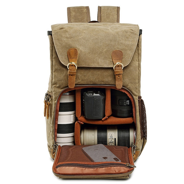 Waterproof Canvas Photography Bag Men Women Shoulder Bag Camera Backpack for Canon DSLR SLR Digital