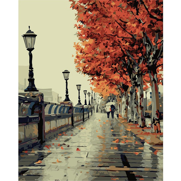 Diy digital oil painting by numbers paint drawing coloring by number canvas hand painted modular picture wall decor Street