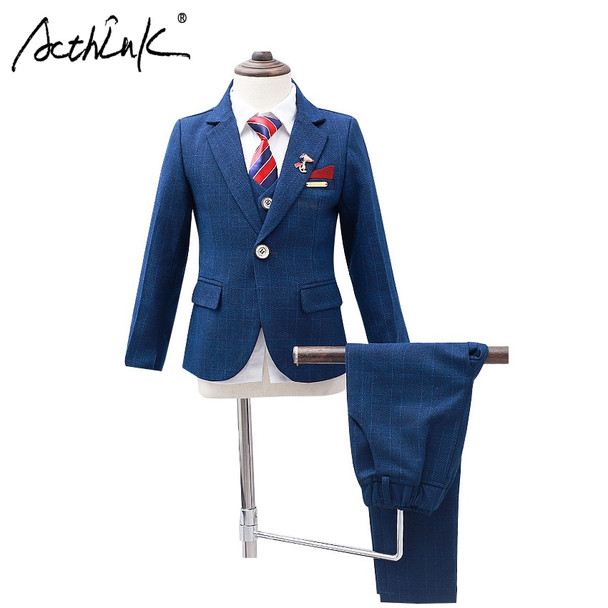 ActhInK New Boys Winter Suit 5Pcs Kids Wedding Blazer Suit Boys Shirts Vest Stylish Clothing Set Baby Boys Wedding Clothes, C343