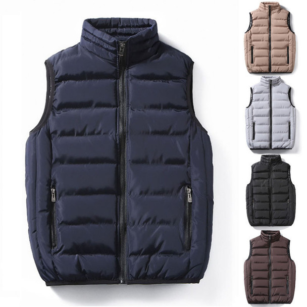 Brand Clothing Autumn Winter Sleeveless Vest Male Fashion Casual Slim Coat Vest Waistcoat Men's Waterproof Jacket Plus Size 5XL