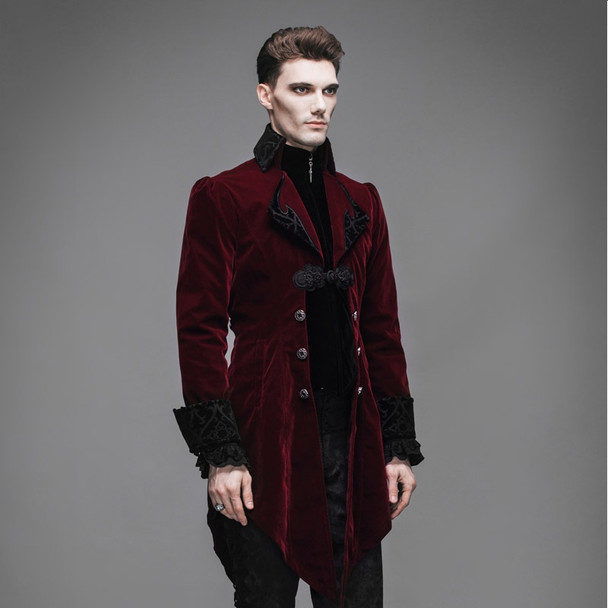 New Steampunk Goth Men Long Fashion Runway Style Coat Men's Neutral Slim Chinese Style Gothic Velveteen Trench Coat New Steampunk Goth Men Long Fashion Runway Style Coat Men's Neutral Slim Chinese Style Gothic Velveteen Trench Coat