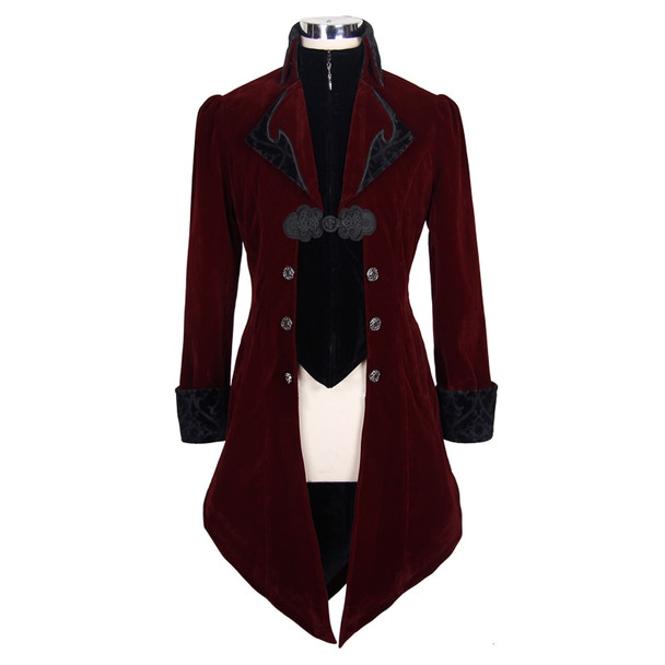 New Steampunk Goth Men Long Fashion Runway Style Coat Men's Neutral Slim Chinese Style Gothic Velveteen Trench Coat New Steampunk Goth Men Long Fashion Runway Style Coat Men's Neutral Slim Chinese Style Gothic Velveteen Trench Coat