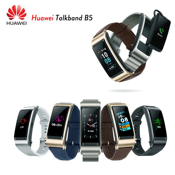 Original Huawei TalkBand B5 Talk Band Bluetooth Smart Bracelet Wearable Sports Wristbands Touch AMOLED Screen Call Earphone Band