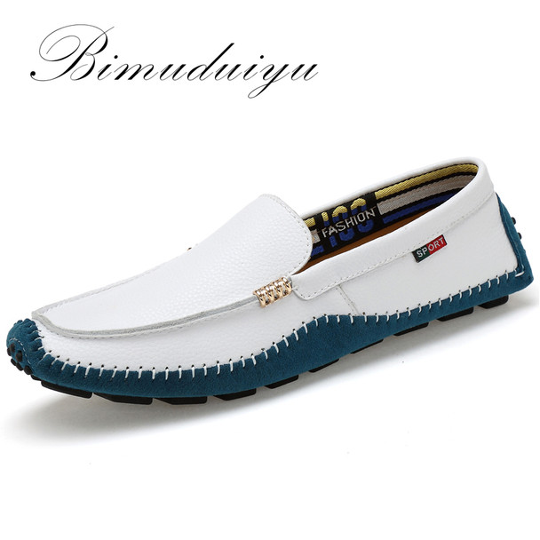 Big Size High Quality Genuine Leather Men Shoes Soft Moccasins Fashion Brand Men Flats Comfy Casual Driving Boat38-47