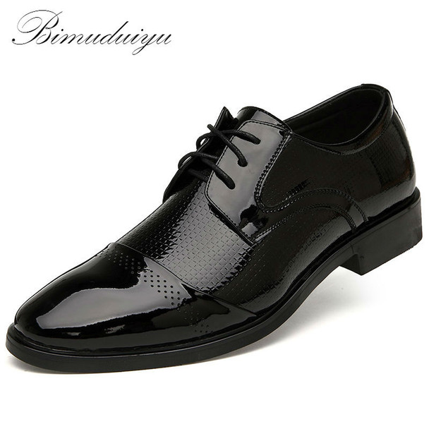  Imported Brand Classic Business Men's Breathable Dress Flat Shoes Fashion Casual Style Male Leather Black / Brown Wedding Shoe