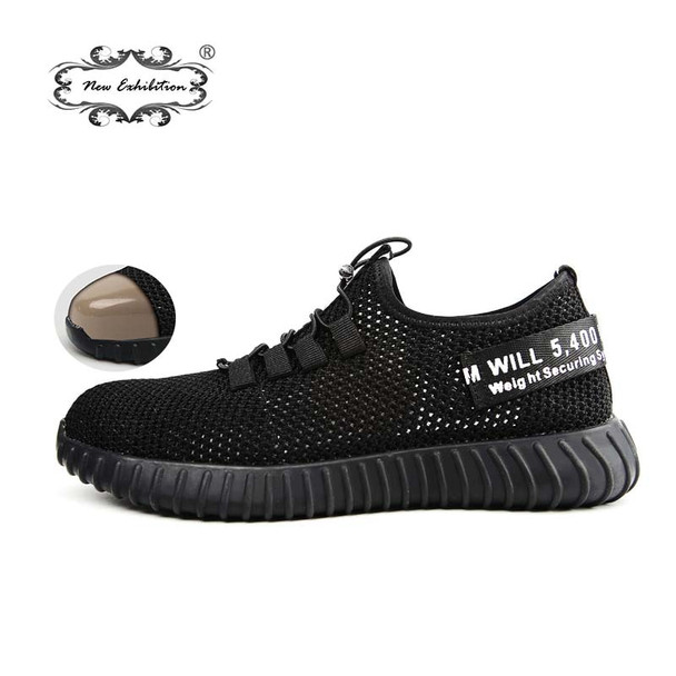 New exhibition breathable safety shoes men's Lightweight summer anti-smashing piercing work sandals Single mesh sneakers  35-46 