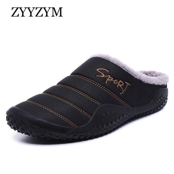 ZYYZYM Men Slippers 2020 Winter Plush Keep Warm New Fashion Light Home Furnishing Cotton Slipper Large size
