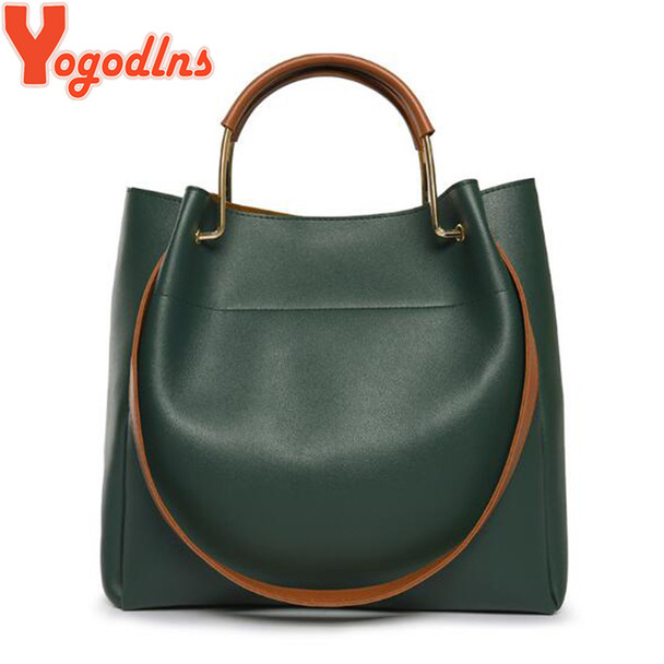 Yogodlns Fashion Female Shoulder Bag Leather Women Handbag Simple Style Messenger Bag Top-handle Large Capacity Hand Bags