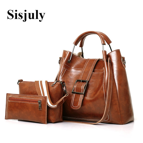 Sisjuly Women Bags Leather Luxury Handbags Famous Brands Female Shoulder Bags Designer Crossbody Bags For Women's Messenger Bag