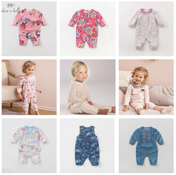 DB4017 dave bella clearance spring autumn baby girls cute infant one piece toddle knitting romper children boutique jumpsuit