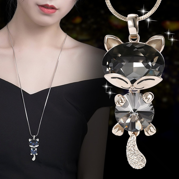 2022 New Arrival Women Pendant Necklaces Long Lovable Cat crystal Pendant Adorn The Simple Necklace