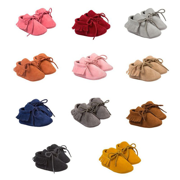 Baby Shoes PU Suede Leather Newborn Baby Boy Girl Moccasins Soft Shoes Bebe Fringe Soft Soled Non-slip Footwear Crib Shoes New