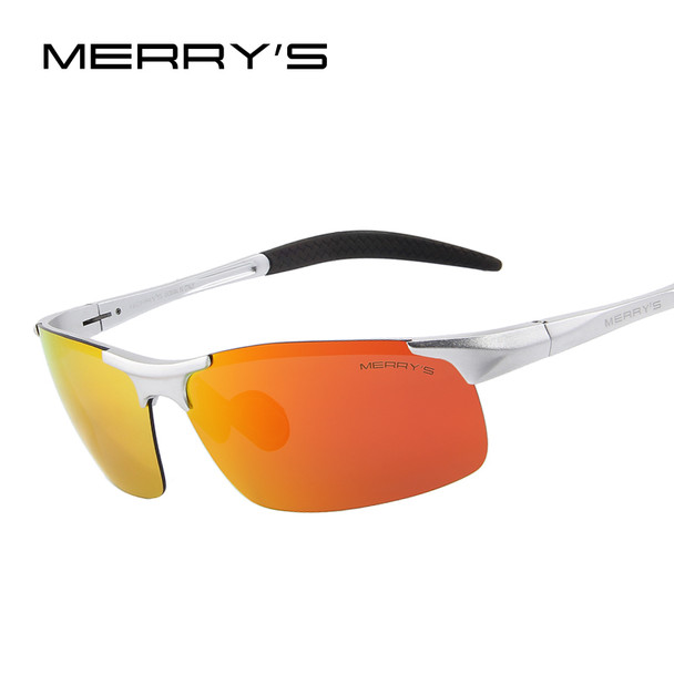 MERRY'S Men Polarized Sunglasses Aviation Aluminum Magnesium Sun Glasses For Fishing Driving Rectangle Rimless Shades S'8277