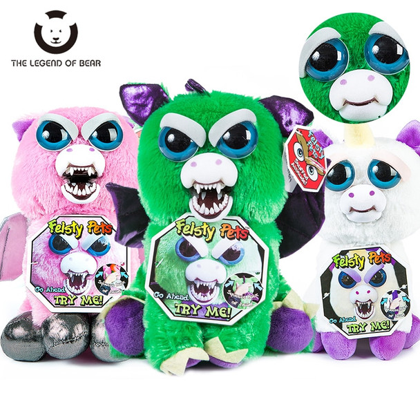 Toys 2018 New Feisty Pets Roaring Angry Toy Children Gift Change Face Stuffed Animal Doll Plush Toys For Kids Cute Prank toy