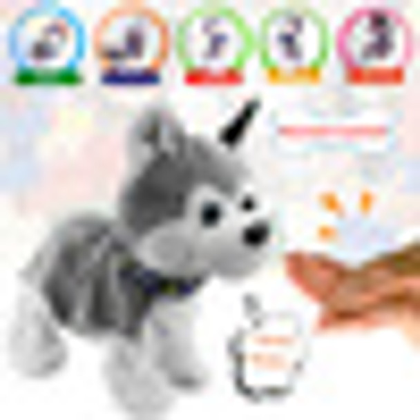 Electronic Robot Dog Kids Plush Toy Sound Control Interactive Bark Stand Walk 8 Movements Plush + Cellucotton Christmas Gifts