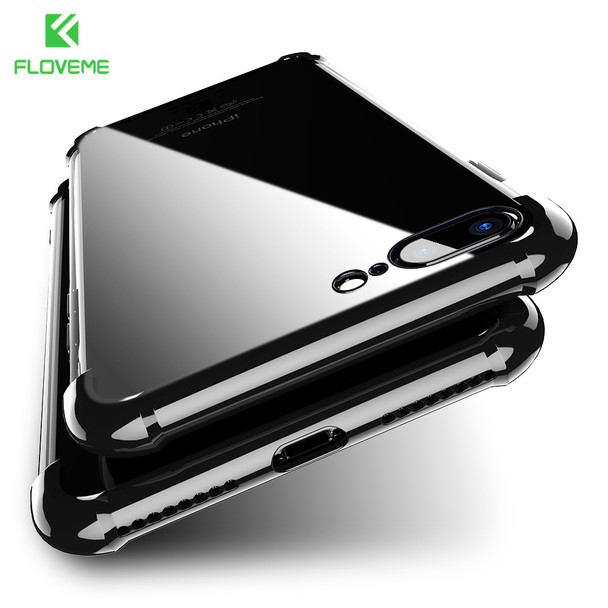 FLOVEME Plating Anti-Knock 360 Case for iPhone 8 7 8 plus Case for iPhone 7 6s 6 7 plus Full Coverage Protector Back Cover Capa