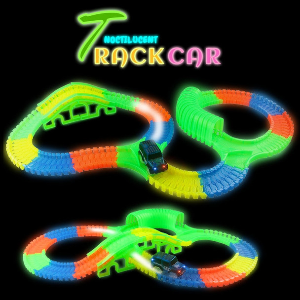 DIY Miraculous Glowing Race Track Bend Flex Flashing in the Dark Assembly Car Toy Glow Racing Track Set toy gift for children