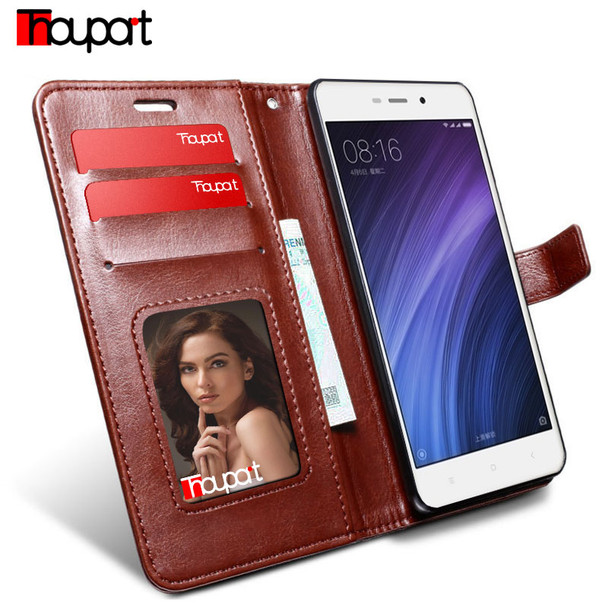 Thouport For Xiaomi Redmi 4A Case Cover Retro Flip Wallet Artificial Leather Case For Xiaomi Redmi 4A Global Version Silicone