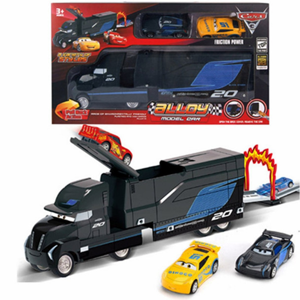 3Pcs/set Disney Pixar Cars  Jackson Storm Cruz Ramirez Mack Truck 1:55 Diecast Metal Alloy And Plastic Modle Car Toys For Kids