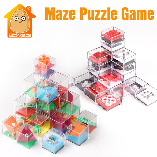 Kids Educational Toys 3D Puzzle Maze With Beads IQ Game For Adults Cube Cognition Puzzle Box Enfant Learning Toy Hand Games