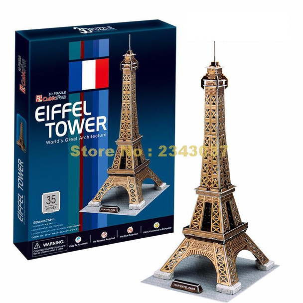 Cubicfun C044h World Famous Architecture Cardboard Mini Eiffel Tower 3d Jigsaw Puzzles