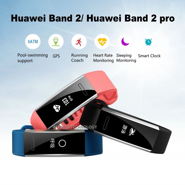 Original Huawei Sport Band 2 pro B29 B19 with GPS for Swimming Wristband with Heart Rate Monitoring Push message