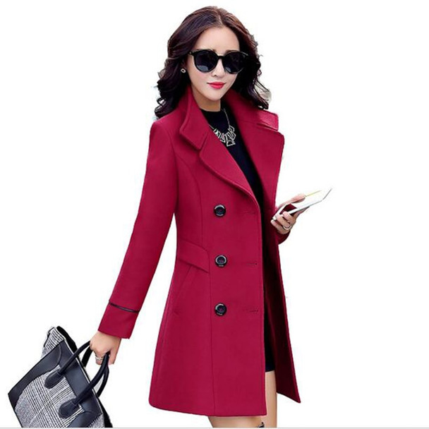 Autumn winter 2024 new fashion women's wool coat double breasted coat elegant bodycon cocoon wool long coat tops LU308