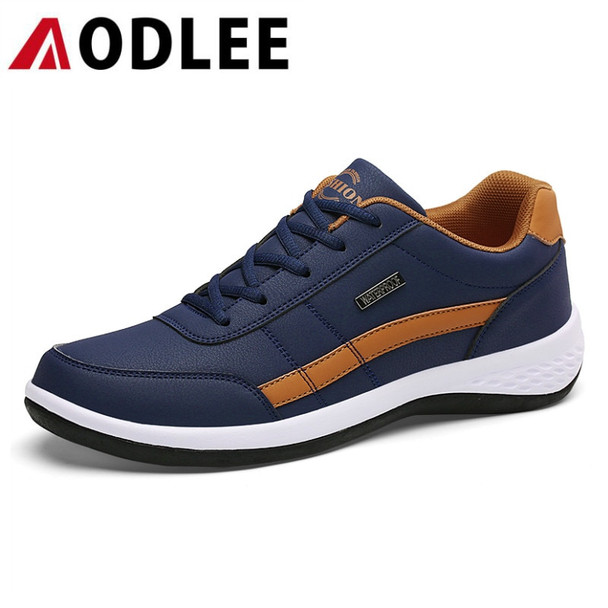 AODLEE Fashion Men Sneakers for Men Casual Shoes Breathable Lace up Mens Casual Shoes Spring Leather Shoes Men chaussure homme