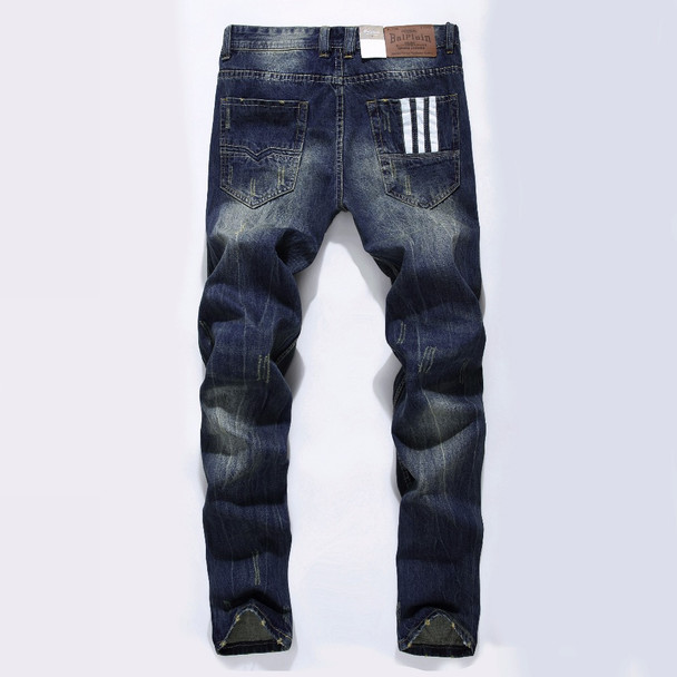 Famous Brand Fashion Designer Jeans Men Straight Dark Blue Color Printed Mens Jeans Ripped Jeans,100% Cotton