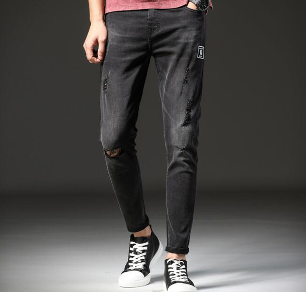 Popular 2018 Spring New Arrival Straight Direct Men Jeans Causal Ankle Length 