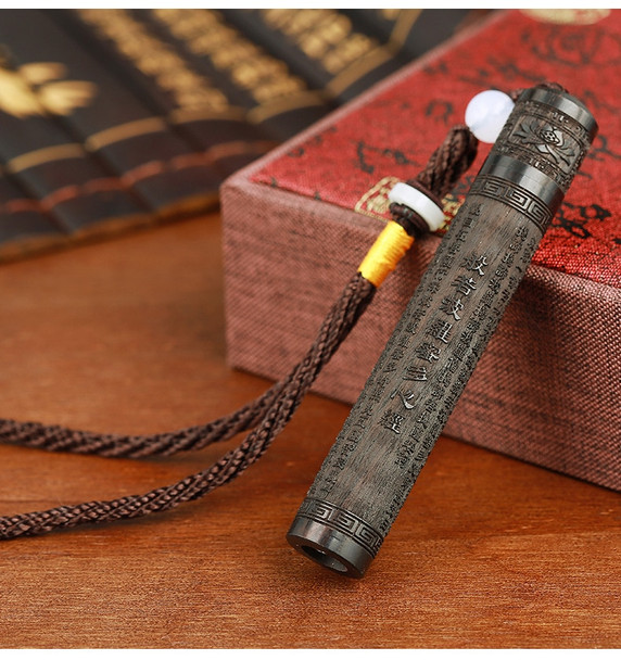 Tungsten Chinese Style Culture Wooden Usb Lighter Blowing Ignite Made of Ebony Vintage Carving Arts and Craft For 