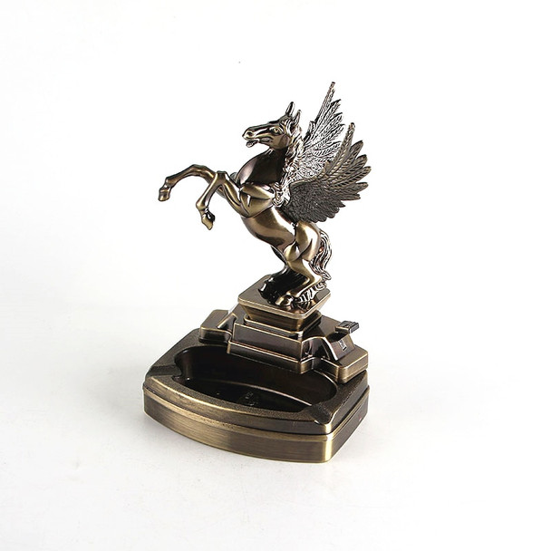 New type resin metal ashtray Pegasus model ashtray with lighter dual purpose cigarette accessories 