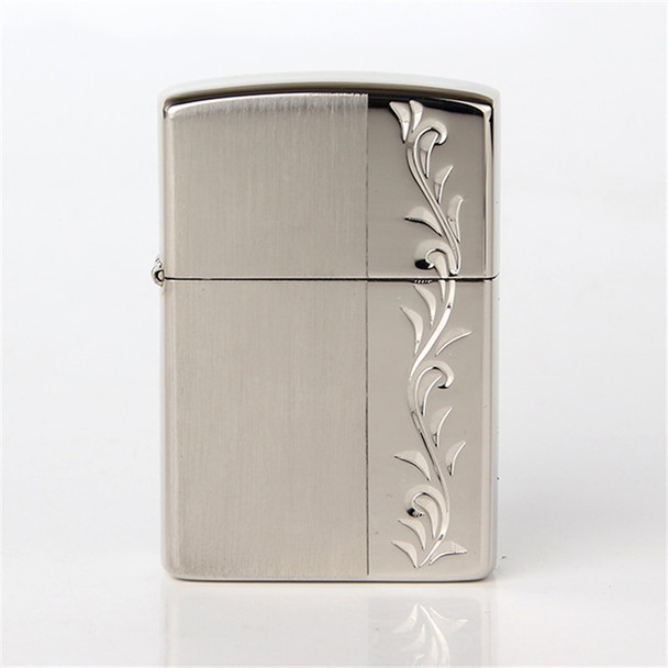 2018 new oil lighter Silver color Hand carved vine pattern Metal Copper material kerosene lighters Z8425