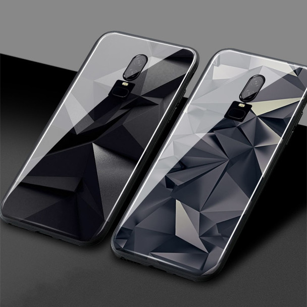 Luxury abstract graphite crystal Luxury One Plus 1+6T Soft Silicone Tempered Glass Phone Case Shell Cover For OnePlus 6 6T