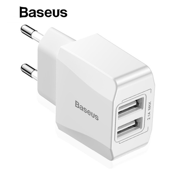 Baseus Mini Dual USB Charger EU Plug Wall Charger Power Adapter Compact USB Charger For iPhone Samsung Xiaomi mi8 Phone Charger