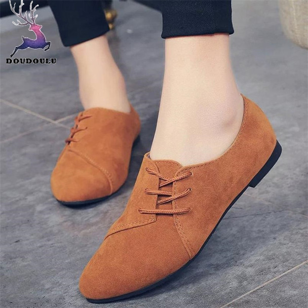 Women Lace Up Flat Shoes Head Shoes Low To Help Flat Bottom Casual Shoes Woman zapatos mujer 2018 New Black Red Begie Bowrn