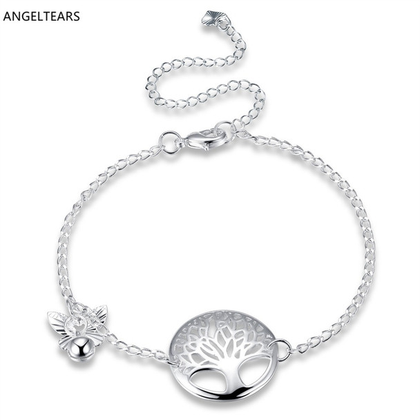 Silver color life tree anklet bracelet fashion woman girl foot jewelry tornozeleira