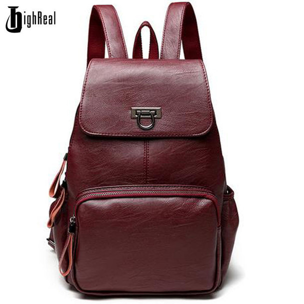 Designer Women's Backpacks Genuine Leather Female Backpack Women School Bag For Girls Large Capacity Shoulder Travel Mochila