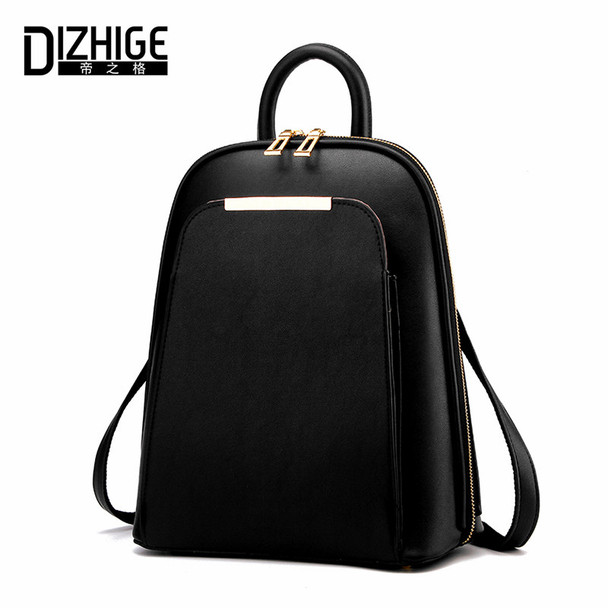 DIZHIGE Brand 2017 Solid High Quality PU Leather Backpack Women Designer School Bags For Teenagers Girls Luxury Women Backpacks