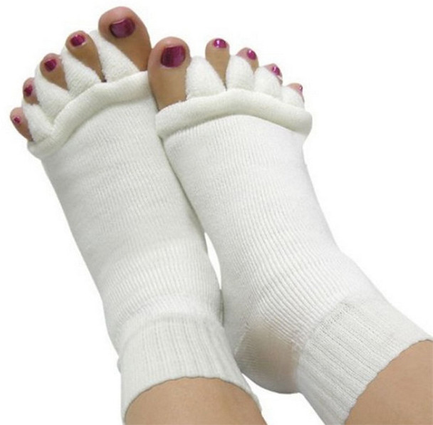 1Pair Foot Massager Toe Socks Finger Separator Massage Sleeping Health Foot Care Relaxing Compression Sock Foot Feet Pain Relief 