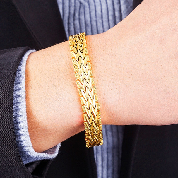 Jemmin 20CM Geometric 24K Gold High Quality Fashion Elegant Men Bracelets Jewelry Party Anniversary Gift 