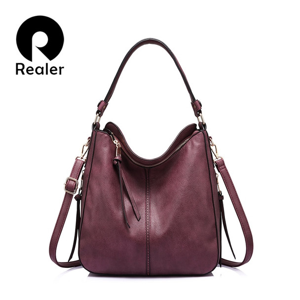 REALER shoulder bags for women ladies crossbody bag female messenger bags fashion designers good quality black brown wine red 