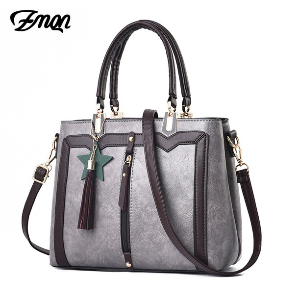 ZMQN Women Handbags Famous Desingser Brands Bags Women Leather Handbags Bag For 2018  Simple Tsssel Shoulder Bag Gray Bolso B922