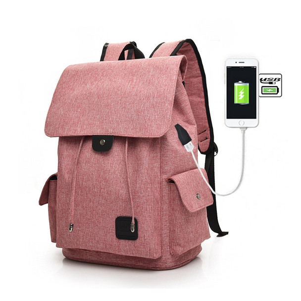 Fashion USB Charging Backpack Women Casual Oxford Backpacks Ladies Travel Bags Woman Solid Black School Bag Female 2017 Bolsa